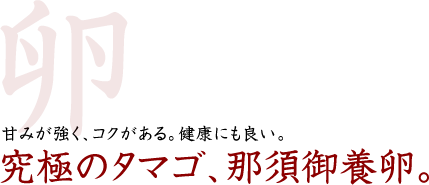 究極のタマゴ、那須御養卵。